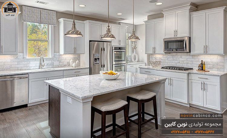 کابينت نئوکلاسيک اجرا شده سفيد